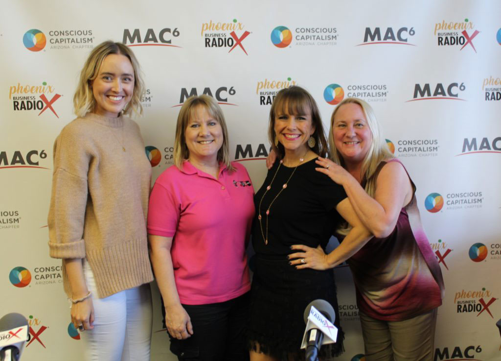 Collaborative Connection Radio Show. Laurel Petsas, Gwen Gustafson, Kelly Lorenzen, Debi Nielson.
